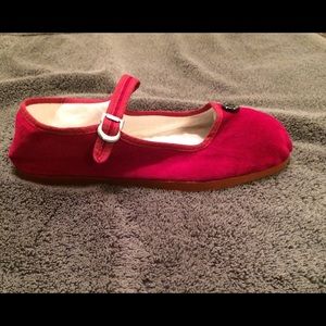 Velvet Mary Jane flats